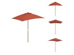 Vidaxl Ombrellone Con Palo In Legno 150 X 200 Cm Terracotta - Ombrelloni E Tende Da Sole