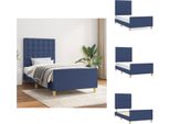 Vidaxl Struttura Letto Con Testiera In Tessuto Blu 80X200 Cm - Letti E Strutture Letto