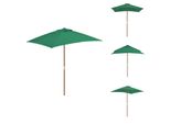 Vidaxl Ombrellone Con Palo In Legno 150 X 200 Cm Verde - Ombrelloni E Tende Da Sole