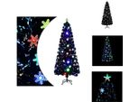 Vidaxl Albero Di Natale Con Fiocchi Di Neve A Led Nero 240 Cm In Fibra Ottica - Alberi Di Natale