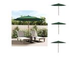 Vidaxl Ombrellone Con Palo In Legno Verde 299X240 Cm - Ombrelloni E Tende Da Sole