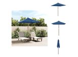 Vidaxl Ombrellone Con Palo In Legno Azzurro 198X198X231 Cm - Ombrelloni E Tende Da Sole