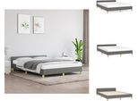 Vidaxl Struttura Letto Con Testiera In Tessuto Grigio Scuro 140X190 Cm - Letti E Strutture Letto