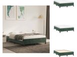 Vidaxl Struttura Letto Verde Scuro 140X190 Cm In Velluto - Letti E Strutture Letto