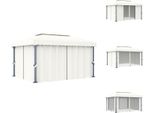 Vidaxl Padiglione Con Tenda 4X3 M In Alluminio Bianco Crema - Padiglioni E Tende Per Feste