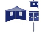 Vidaxl Tenda Professionale Per Feste Pieghevole Con 2 Pareti Laterali 2×2 M In Acciaio Blu - Padiglioni E Tende Per Feste
