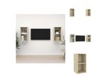 Vidaxl Mobili Tv A Parete 2 Pezzi In Legno Di Quercia Sonoma - Mobili Tv