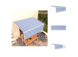 Vidaxl Tenda Da Sole Manuale A Scomparsa Con Tenda A Rullo 4,5X3 M Blu E Bianco - Tende Da Sole