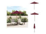 Vidaxl Ombrellone Con Palo In Legno Rosso Bordeaux 198X198X231 Cm - Ombrelloni E Tende Da Sole