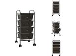 Vidaxl Carrello A 4 Cassetti In Plastica Nera - Carrelli E Carrelli Manuali