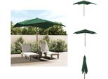 Vidaxl Ombrellone Con Palo In Legno Verde 300X300X273 Cm - Ombrelloni E Tende Da Sole