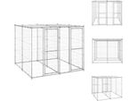 Vidaxl Cuccia Per Cani Da Esterno Con Tetto In Acciaio Zincato 4,84 M² - Cucce Per Cani E Recinti