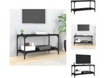 Mobile Tv Vidaxl Nero 80X33X41 Cm In Legno E Acciaio - Mobili Tv
