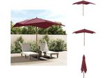 Vidaxl Ombrellone Con Palo In Legno Rosso Bordeaux 300X300X273 Cm - Ombrelloni E Tende Da Sole