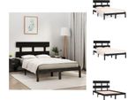Vidaxl Letto In Legno Massiccio Nero 200X200 Cm - Letti & Reti
