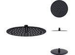 Vidaxl Soffione Doccia A Pioggia In Acciaio Inox 25 Cm Rotondo Nero - Soffioni Doccia