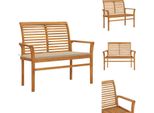 Vidaxl Panca Da Giardino Con Cuscino Beige 112 Cm In Legno Massiccio Di Teak - Panche Da Giardino