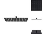 Vidaxl Soffione Doccia A Pioggia In Acciaio Inox 40X40 Cm Quadrato Nero - Soffioni Doccia
