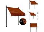 Vidaxl Tenda Da Sole Retrattile A Comando Manuale Con Led 150 Cm Arancione Marrone - Tende Da Sole