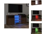 Mobile Tv Vidaxl Con Luci Led Look Rovere Marrone 120X30X50 Cm - Mobili Tv