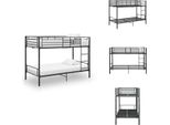 Vidaxl Letto A Castello In Metallo Nero 90×200 Cm - Letti E Strutture Letto