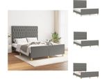Vidaxl Struttura Letto Con Testiera In Tessuto Grigio Scuro 140X200 Cm - Letti E Strutture Letto