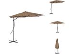 Vidaxl Ombrellone Con Palo In Acciaio 300 Cm Taupe - Ombrelloni E Tende Da Sole