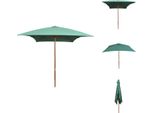 Vidaxl Ombrellone 200X300 Cm Con Asta In Legno Verde - Ombrelloni E Tende Da Sole