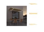 Vidaxl Tenda Da Sole Manuale A Scomparsa Con Led 400X350 Cm Giallo E Bianco - Tende Da Sole