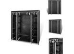 Vidaxl Armadio In Tessuto Con Scomparti Appendiabiti 45×150×176 Cm Nero - Armadi