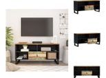 Mobile Tv Vidaxl 100X33X46 Cm In Legno Massiccio Antico E Materiale A Base Di Legno - Mobili Tv