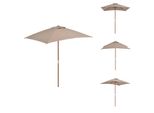 Vidaxl Ombrellone Con Palo In Legno 150 X 200 Cm Taupe - Ombrelloni E Tende Da Sole
