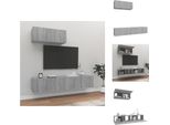 Vidaxl Set Di Mobili Tv 3 Pezzi In Legno Grigio Sonoma - Mobili Tv