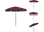Vidaxl Ombrellone Da Spiaggia Rosso Bordeaux 200X125 Cm - Ombrelloni E Tende Da Sole
