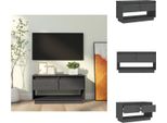 Vidaxl Mobile Tv Grigio 74X34X40 Cm In Legno Di Pino Massiccio - Mobili Tv