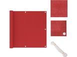 Vidaxl Schermo Privacy Per Balcone Rosso 90X500 Cm Hdpe - Ombrelloni E Tende Da Sole