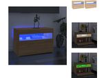 Vidaxl Mobili Tv Luci Led 2 Pezzi Rovere Sonoma 60X35X40 Cm - Mobili Tv