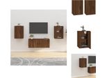 Vidaxl Mobili Tv A Parete 2 Pz. Aspetto Rovere Marrone 40X34,5X60 Cm - Mobili Tv