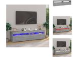 Vidaxl Mobile Tv Con Luci Led 2 Pezzi Grigio Sonoma 75X35X40 Cm - Mobili Tv