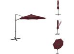 Vidaxl Ombrello Ampel Con Palo E Led Rosso Bordeaux 300 Cm - Ombrelloni E Tende Da Sole