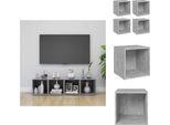Vidaxl Mobili Tv 4 Pz. Grigio Cemento 37X35X37 Cm Materiale A Base Di Legno - Mobili Tv