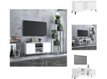 Mobile Tv Vidaxl Con Gambe In Metallo Bianco 103,5X35X50 Cm - Mobili Tv