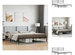 Vidaxl Struttura Letto Con Testiera In Metallo Nero 200X200 Cm - Letti E Strutture Letto