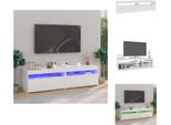 Vidaxl Mobili Tv 2 Pezzi Con Luci Led Bianche 75X35X40 Cm - Mobili Tv
