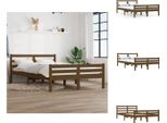 Vidaxl Letto In Legno Massiccio Marrone Miele 140X190 Cm - Letti E Strutture Letto