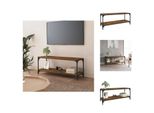 Mobile Tv Vidaxl Rovere Fumé 100X33X41 Cm Materiale A Base Di Legno E Acciaio - Mobili Tv