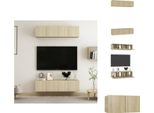 Vidaxl Mobili Tv 4 Pezzi Rovere Sonoma 60X30X30 Cm Materiale A Base Di Legno - Mobili Tv