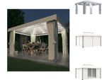 Vidaxl Padiglione Con Tende E Luci Led 4X3 M Bianco Crema - Padiglioni E Tende Per Feste