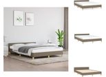Vidaxl Struttura Letto Con Testiera In Tessuto Taupe 140X190 Cm - Letti E Strutture Letto