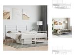 Vidaxl Struttura Letto Con Testiera E Pediera In Metallo Bianco 160X200 Cm - Letti E Strutture Letto